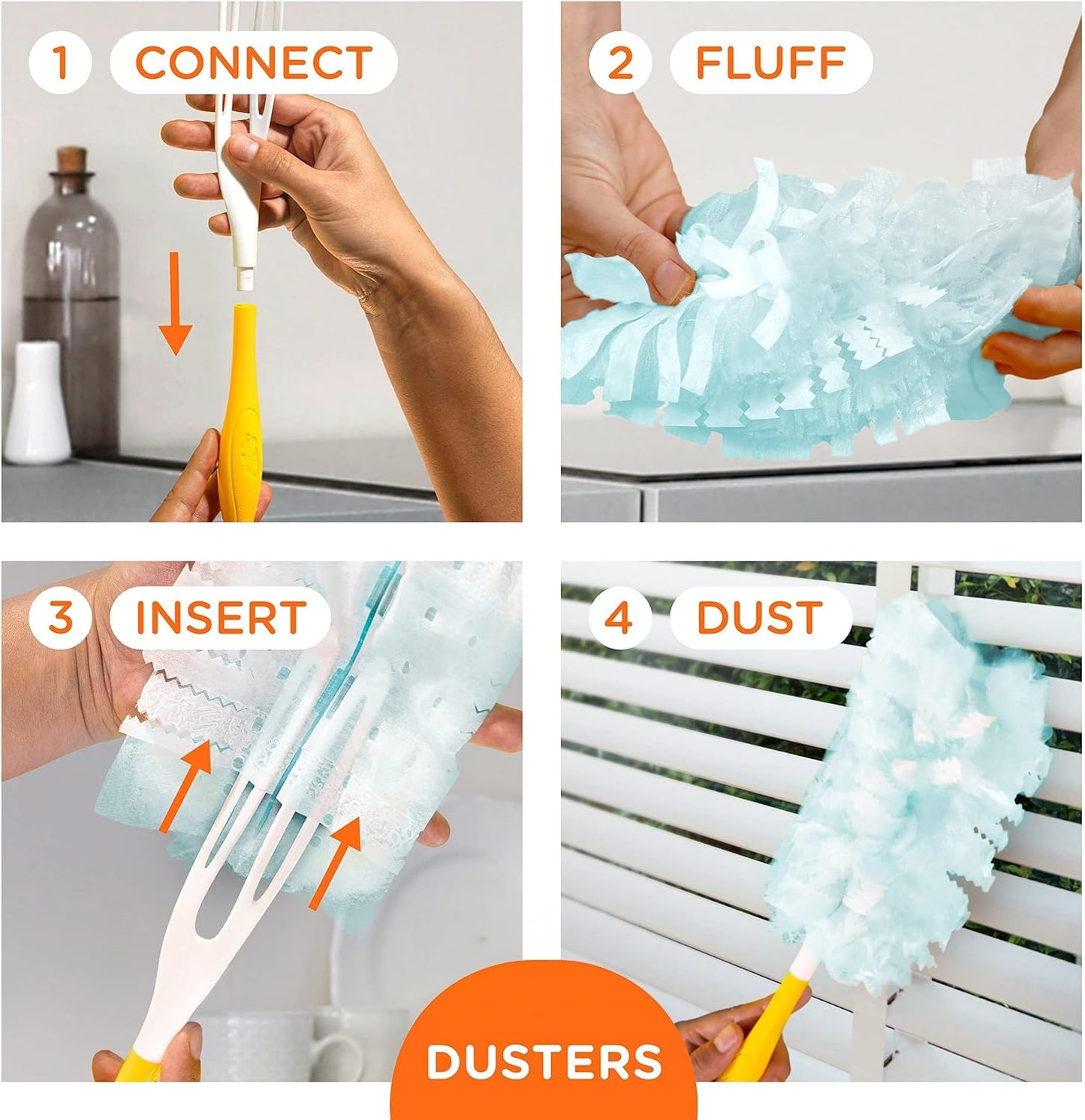 10PCS Electrostatic Microfiber Duster Refills Disposable Lint Free Design for Home, Furniture, Electronics, Fits Most Duster Heads, Blue