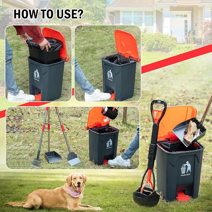 Pooper Scooper Set, Dog Poop Tray and Rake Set - Image 4