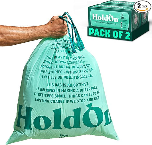 HoldOn 13-Gallon Trash Bags – Tall Kitchen Trash Bags by HoldOn