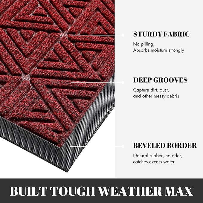 Yimobra Extra Large Door Mat 60x32, All-Weather Waterproof Non-Slip Welcome - Image 4