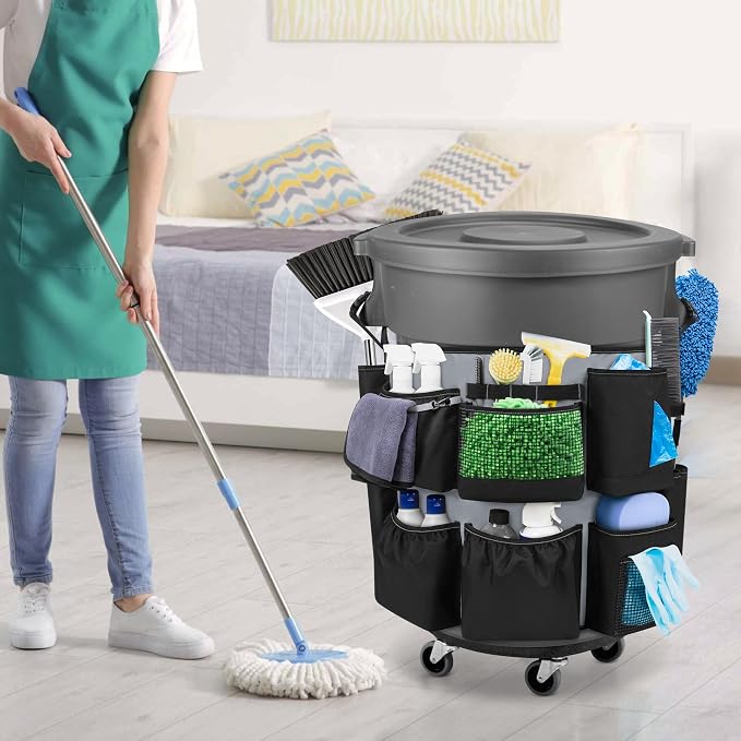 32-55 Gallon Trash Can Caddy Bag, Garbage Bin Apron Caddy - Image 7
