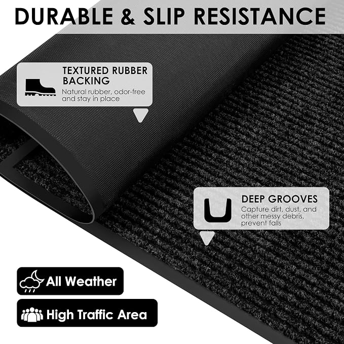 2′ x 60′ Front Door Mat Indoor Outdoor Entrance, Commercial Floor Mat Heavy - Image 7