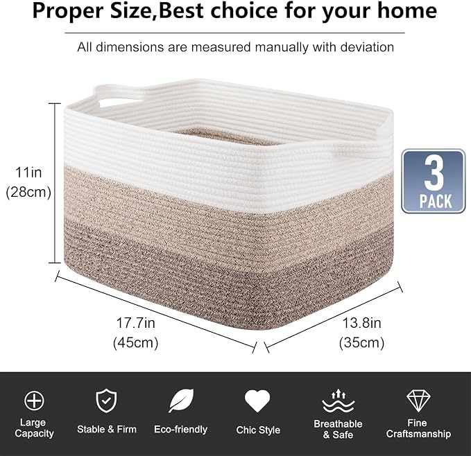 OIAHOMY Rectangle Woven Storage Basket - Image 3