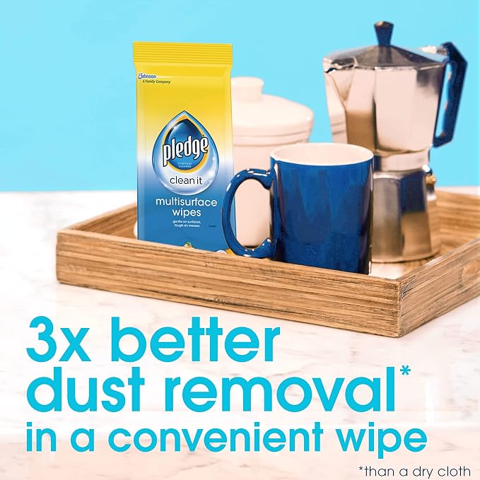 Pledge Multi-Surface Furniture Polish Wipes, Works on Wood, and Leather - Image 5