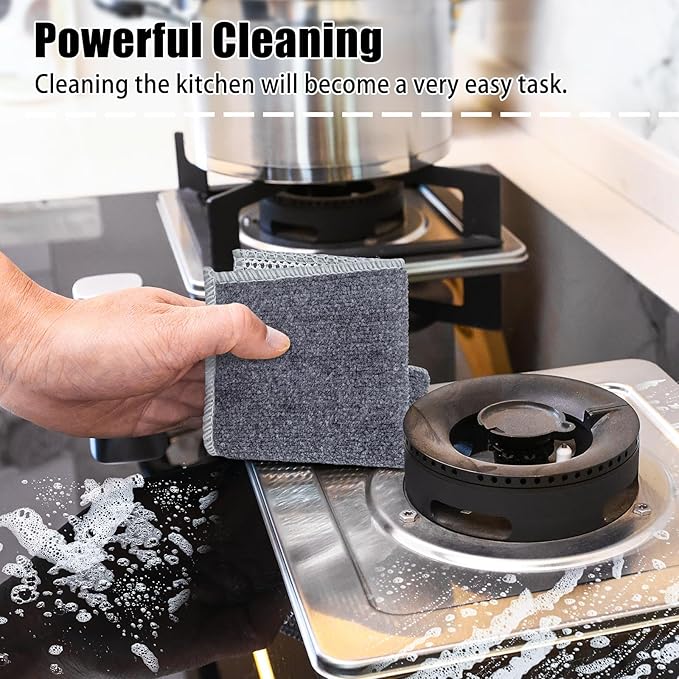 Navona 12 Pcs New Upgrade Steel Wire Dishcloth, Dry and Wet Dual-Use Steel Wire - Image 5