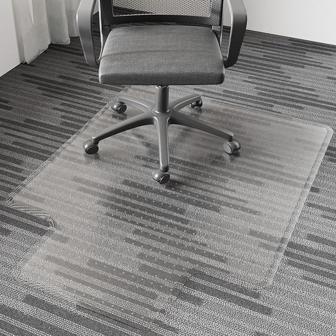 Chair Mat for Carpet, Beveled Edge Vinyl Mat by FUNMATHomeDecors