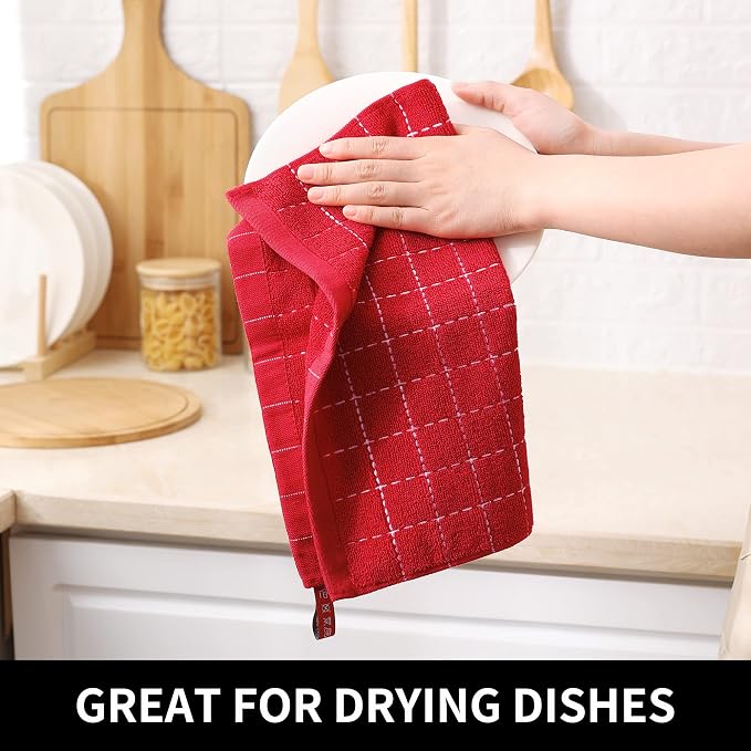 Homaxy 100% Cotton Terry Kitchen Dish Cloths, Ultra Soft and Absorbent Dish - Image 4