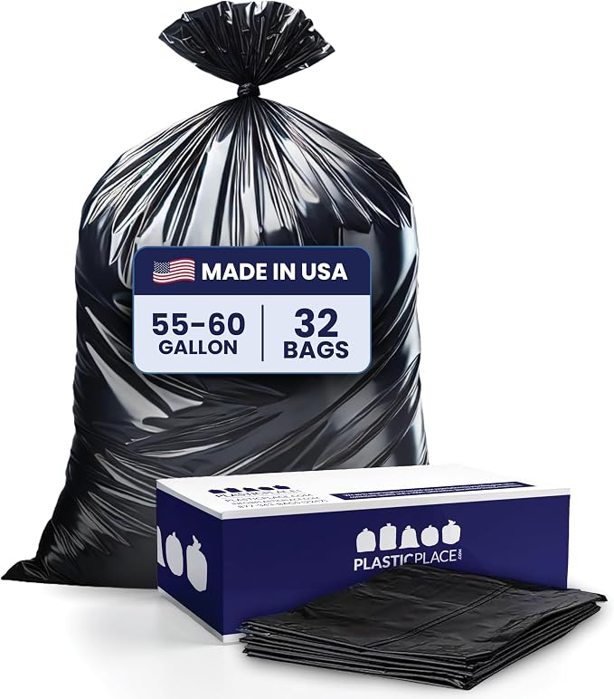 Plasticplace 55 Gallon Contractor Bags, 4 Mil by Plasticplace