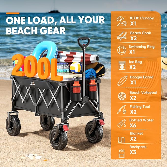 Beach Wagon with 9x3 Big Rubber Wheels - Image 4