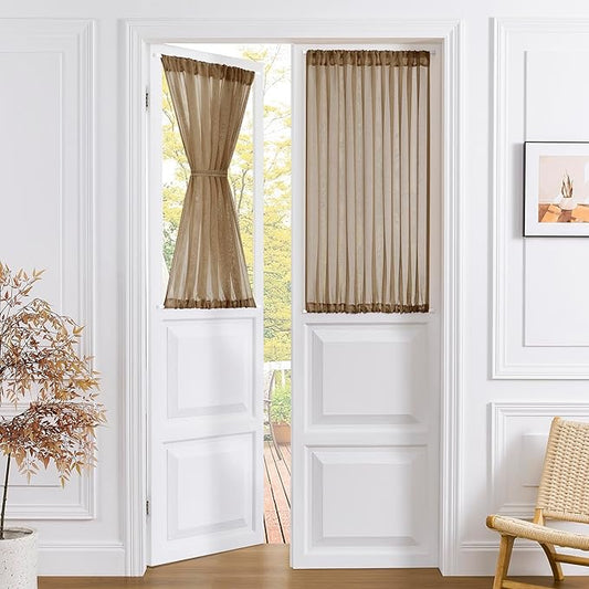 Tollpiz Sheer Curtains Closet Linen Textured Curtain Sheers Doorway Light by Tollpiz
