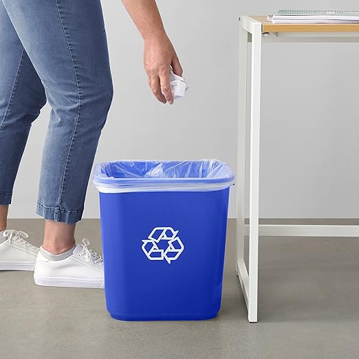 Amazon Basics Rectangular Commercial Office Wastebasket, w/Recycle Logo - Image 6