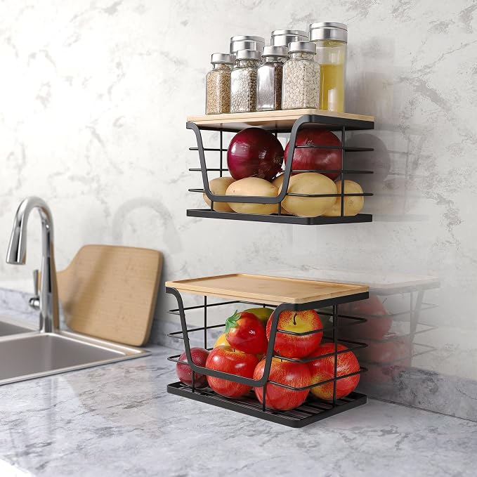 ALOCEO 2 Pack Storage Stackable Kitchen Laundry Organizers - Image 7