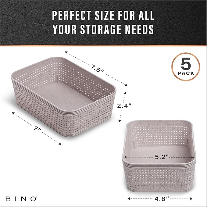 BINO | Woven Plastic Basket | XS, Space - Image 3
