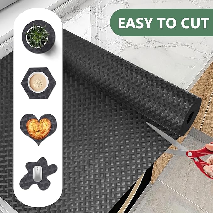 Shelf Liners, Non-Adhesive Drawer Liner, Waterproof & Oil-Proof Kitchen Cabinet - Image 3
