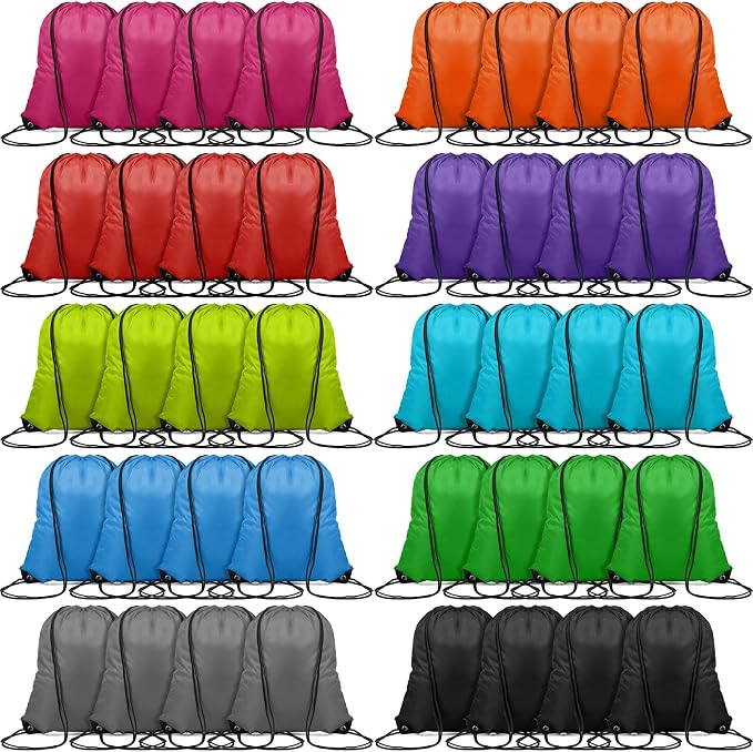 Shappy 100 Pieces Drawstring Bag Gym Portable String Sack Backpacks Polyester by Shappy
