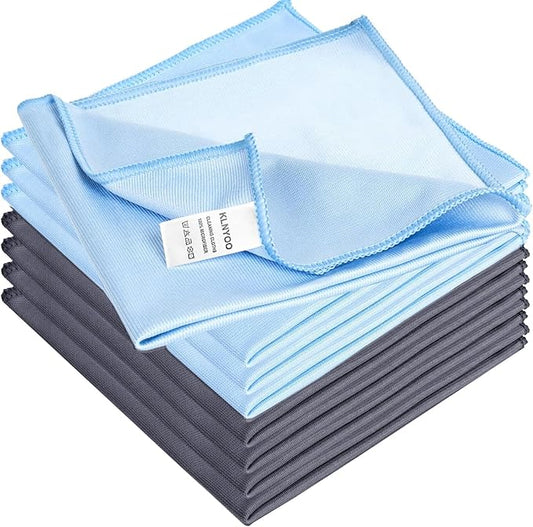 KLNYOO Microfiber Glass Cleaning Cloths Lint Free Streak Free Quickly and by KLNYOO