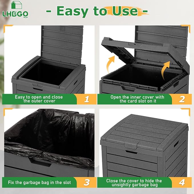 Outdoor Trash Can, 31 Gallon Garbage Can - Image 5
