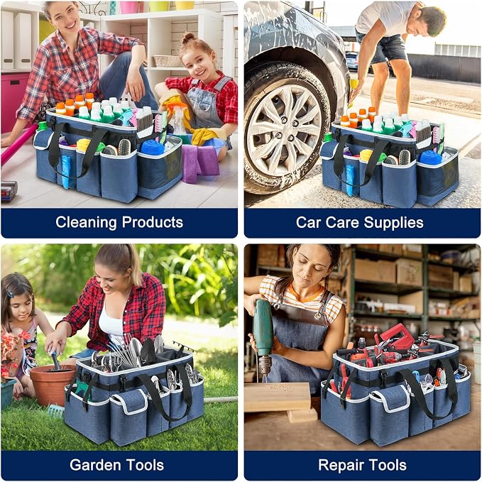 Cleaning Caddy Bag, Extra Large Cleaning Supplies Organizer - Image 6