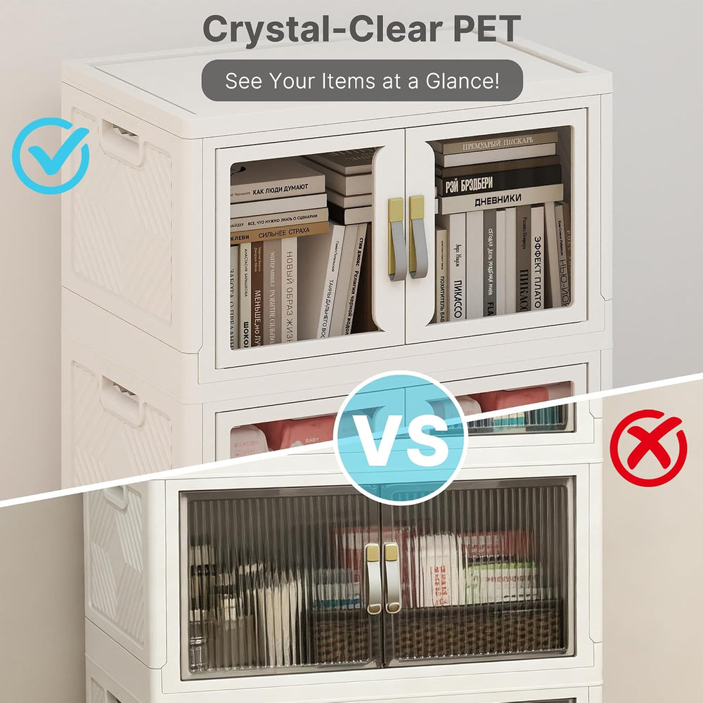 1088QT Stackable Storage Bins with Lids, 272Gal Foldable Storage Cabinets