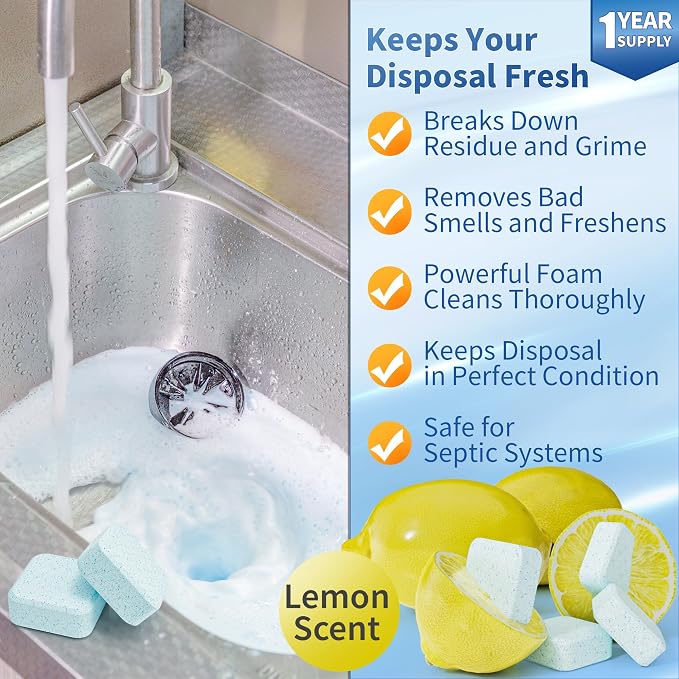 Foaming Garbage Disposal Cleaner and Deodorizer Tablets-24 Pack Food Disposal - Image 2