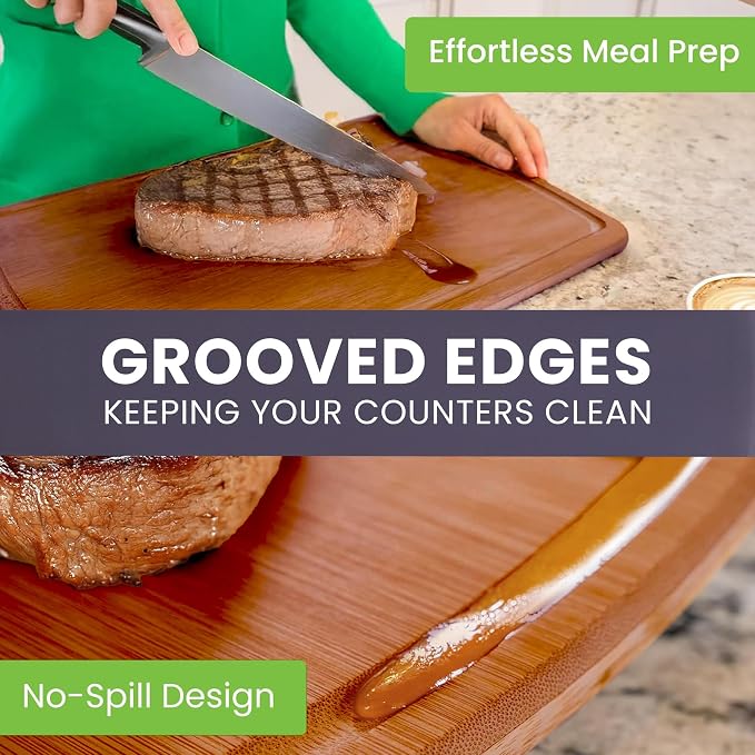 Bamboo Wooden Cutting Board Set of 3 - Image 6