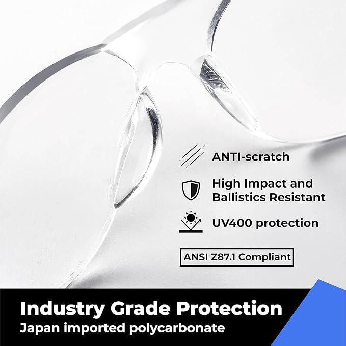 amoolo Clear Safety Glasses Bulk of 24, Protective Eyewear - Image 3