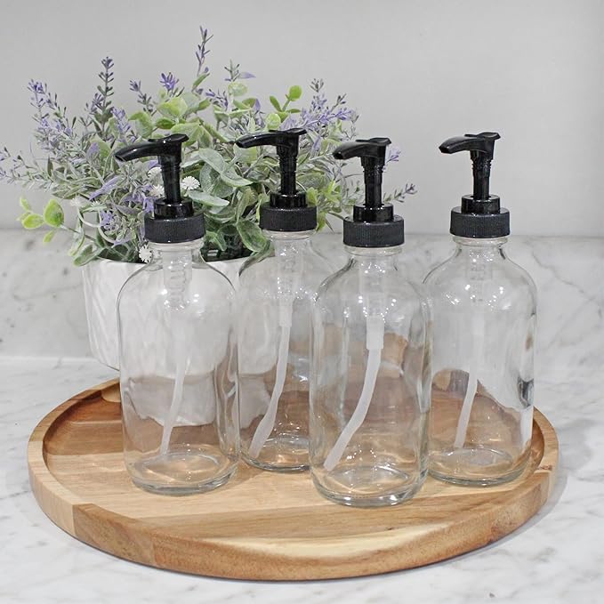 Cornucopia Brands 8oz Clear Glass Pump Bottles, Great as Essential Oil Bottles - Image 2