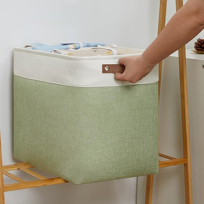 DULLEMELO Large Storage Basket 17"x12"x15", Fabric Storage Organizer Basket - Image 4
