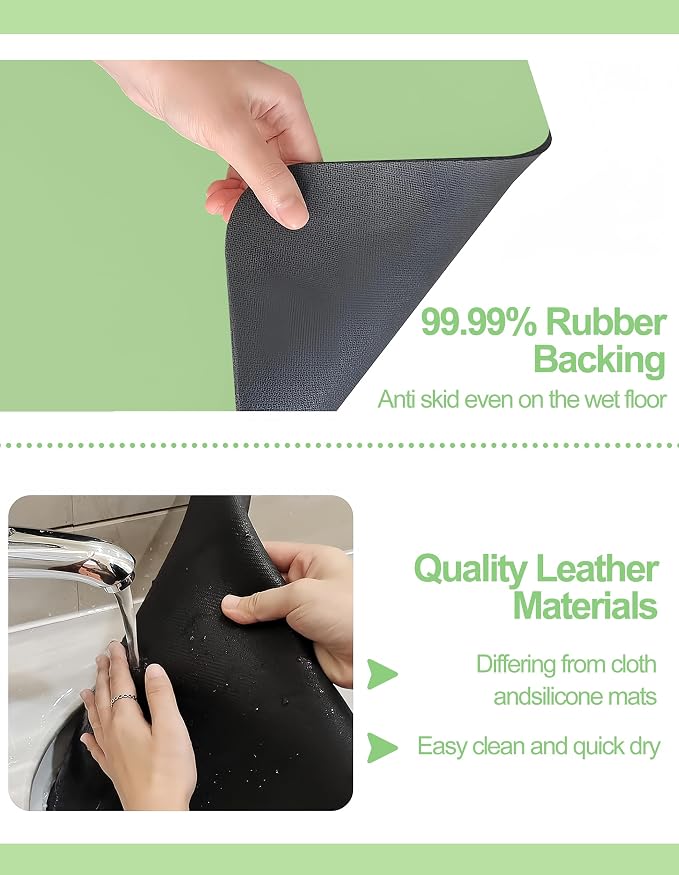 Dish Drying Mat for Kitchen Counter, Hide Stain Anti Absorbent for Kitchen - Image 4