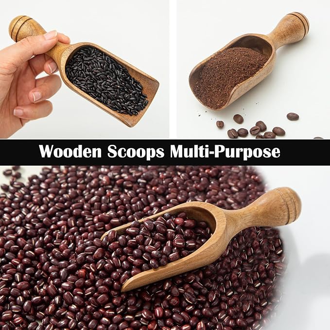 Big Coffee Scoops Shovel, Large Ground Coffee Scoop 2PCS Large Wooden Scoops - Image 3