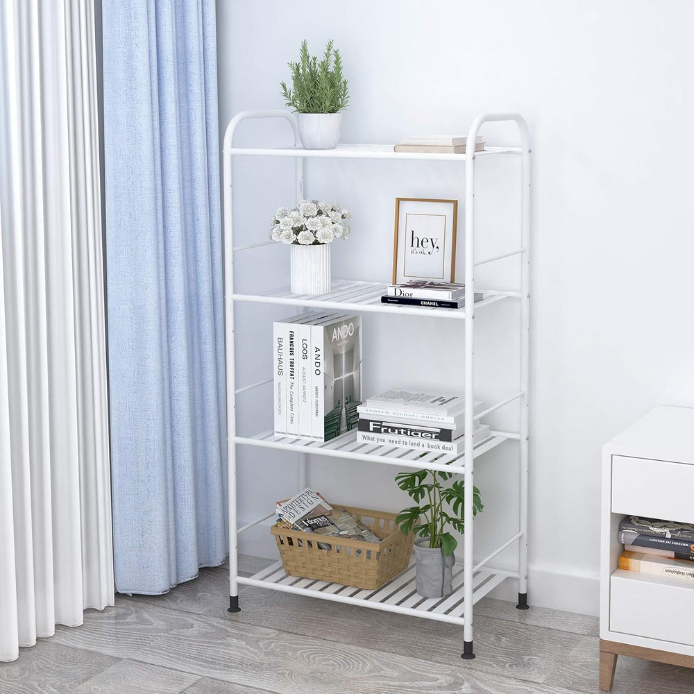 JSB 4-Tier Adjustable Shelving Unit, Heavy Duty Storage Rack Organizer Metal ...