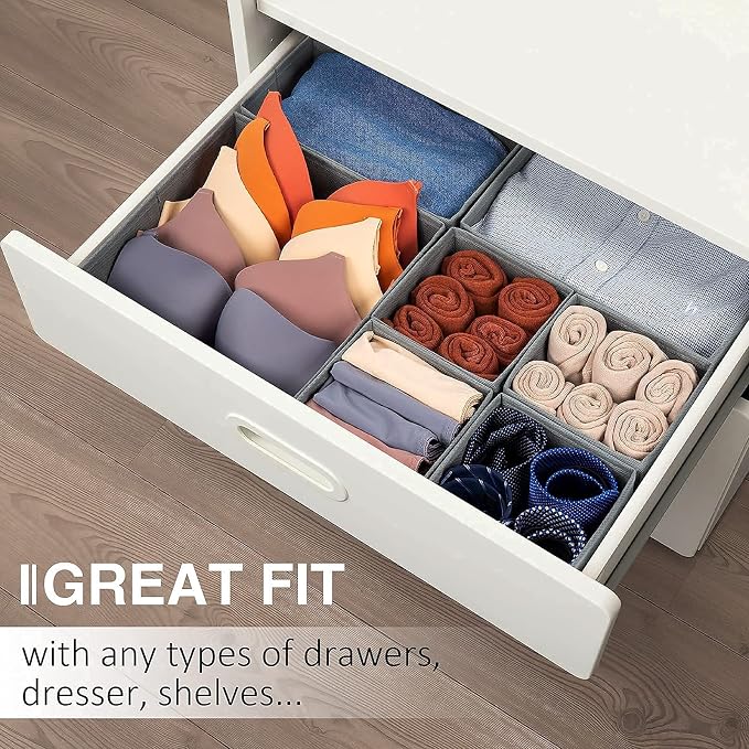 Criusia Drawer Organizer Clothes, 8 Pack Underwear Organizer, Foldable Closet - Image 6
