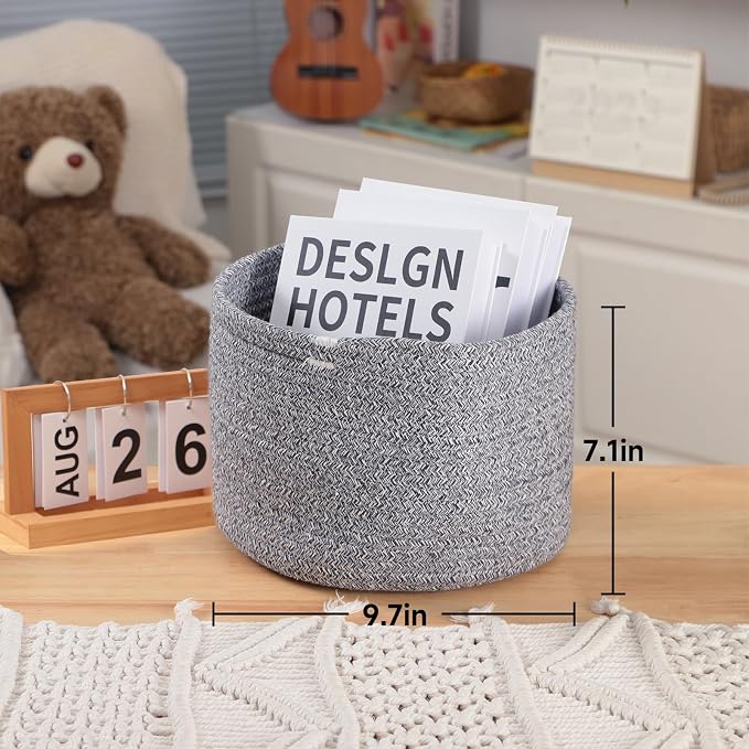 Small Basket for Organizing | Cube Shelf Closet Storage Baskets | 9.7×9.7×7.1” - Image 3