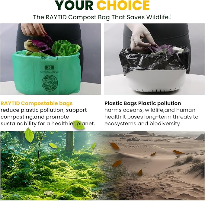 Compost Bags 3 Gallon, Compost Food Scrap Waste Bags Fits Countertop Bin - Image 6