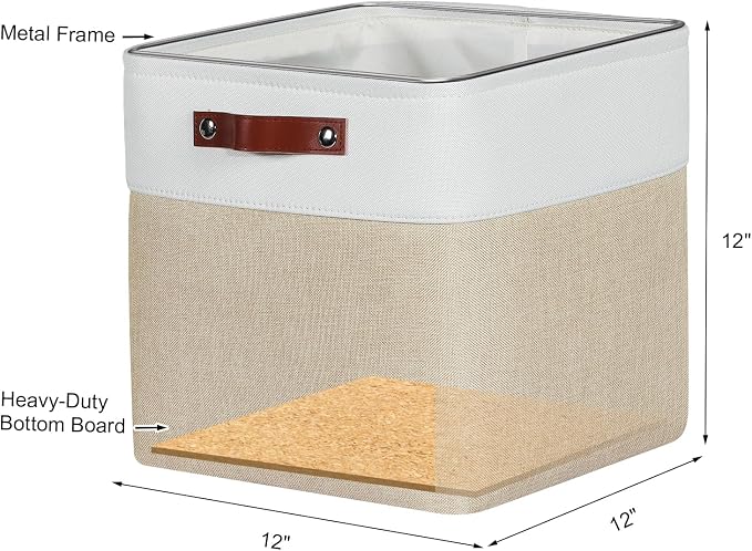 Univivi 12x12 Storage Cube Bins set of 4 Cube Organizer - Image 2