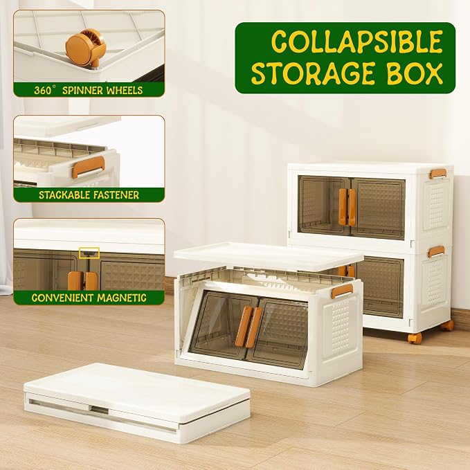 2 Tier Large Stackable Plastic Storage Bins - Image 2