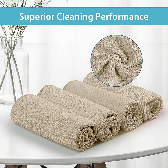 HOMEXCEL Brown Microfiber Cleaning Cloth, 50 Pack Cleaning Towels - Image 2
