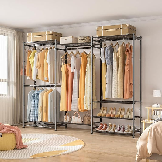 Wardrobe Closet Heavy Duty Clothes Rack, Portable Closet Organizer System - Image 2
