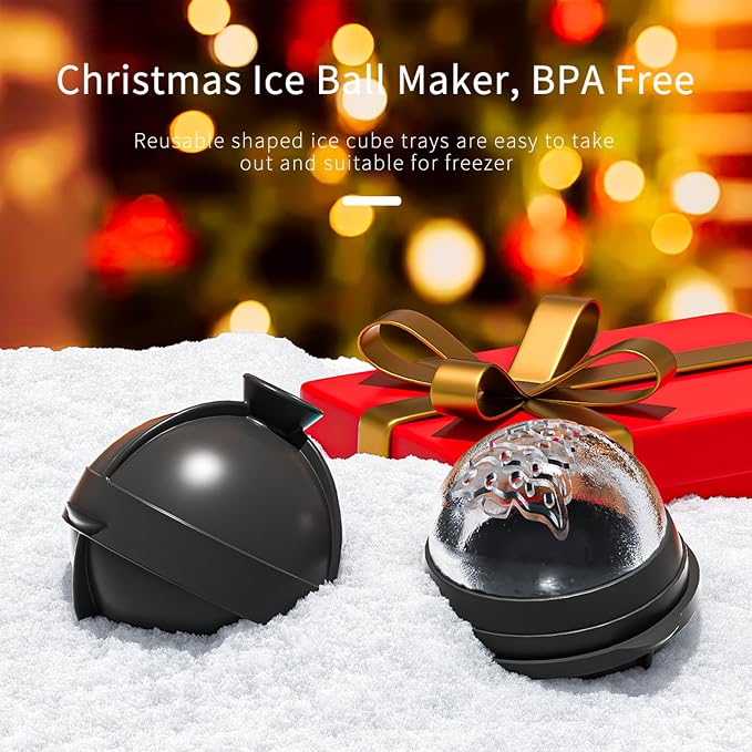 Novelty Christmas Snowflake Tree Ball Ice Maker Mold Set of 4, Funny Christmas - Image 6