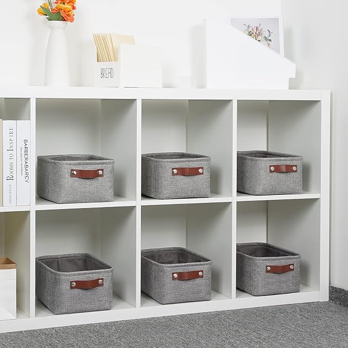DULLEMELO Small Storage Baskets 11.8"x7.9"x5.1", Fabric Storage Bins - Image 6