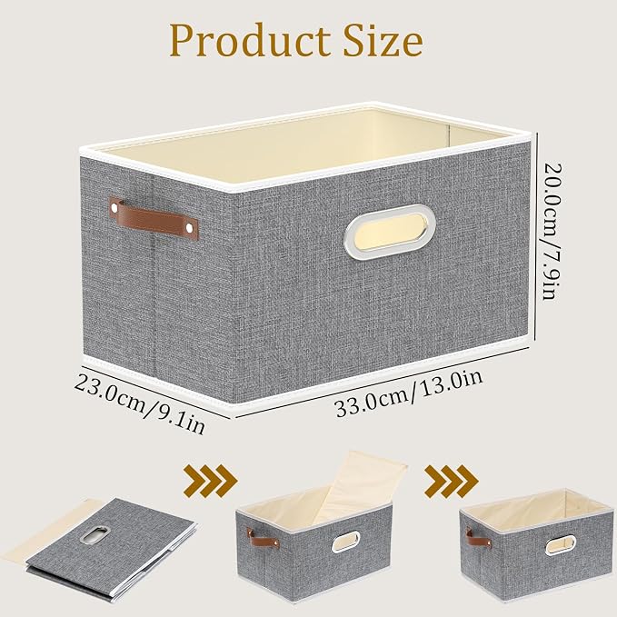Yawinhe Fabric Storage Baskets, Foldable Closet Organizer - Image 5