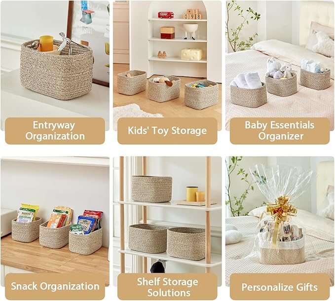 Small Cotton Rope Basket – Storage Bin - Image 4