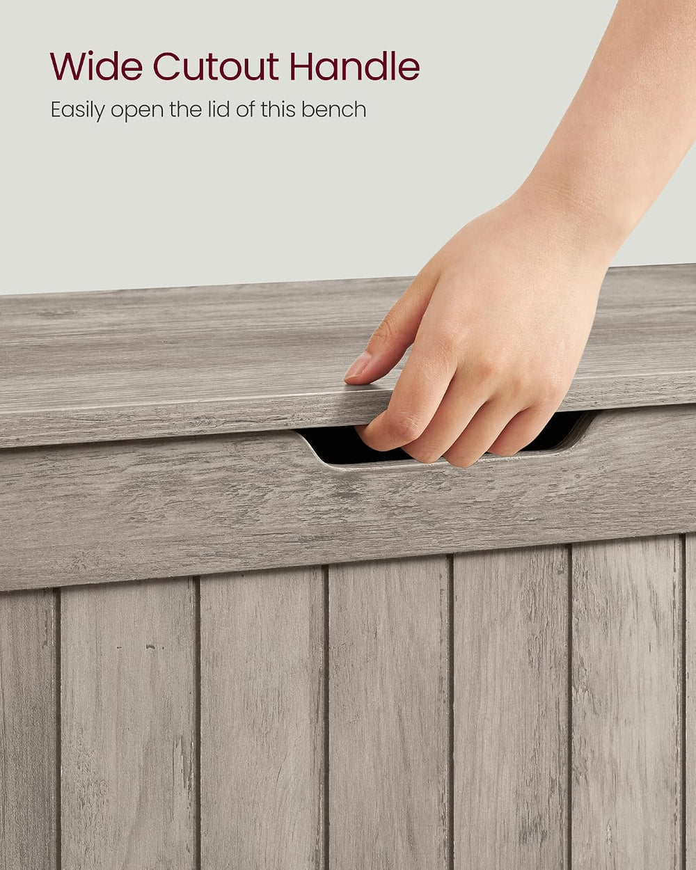 VASAGLE Storage Chest, 29.9 Inches Width Bench with 2 Safety Hinges