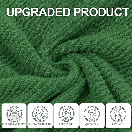 VOOVA & MOVAS Hunter Green Bath Towels, Bath Towels Set of 4, Large 30" x 56" - Image 2