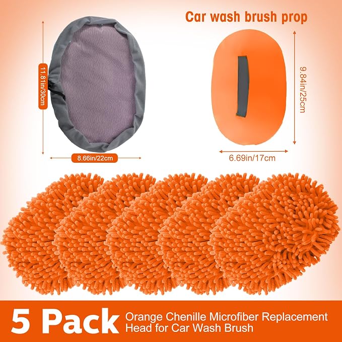 Layhit 5 Pcs Car Wash Mitt Set, Brush Not Included, Microfiber Mitt Cleaning - Image 2