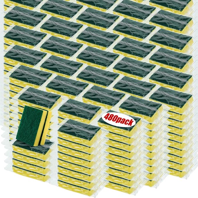 Tanlade 480 Pcs Bulk Kitchen Dishwashing Sponges Individually Wrapped Non by Tanlade