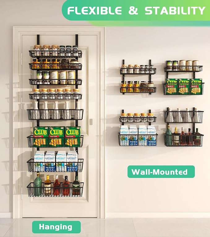 Over The Door Pantry Organizer, Pantry Organization and Storage, 8-Tier Deep - Image 7