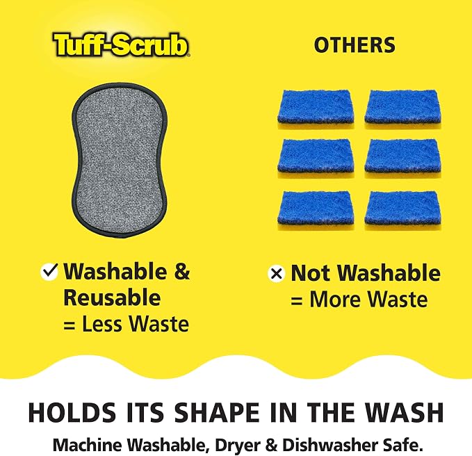 Fresh Scrub-N-Wipe Pad by Tuff-Scrub, Antimicrobial & Charcoal Foam - Image 5