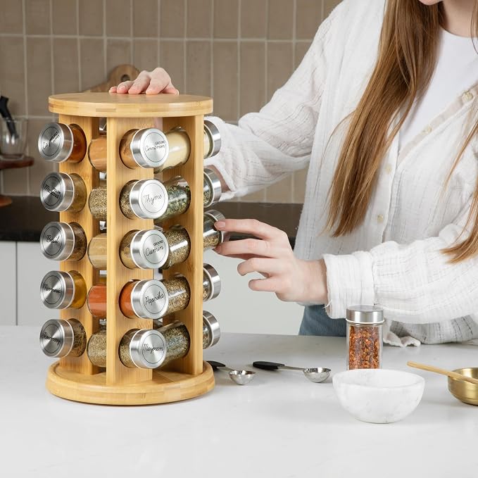 Orii 20 Jar Bamboo Spice Rack - Image 6