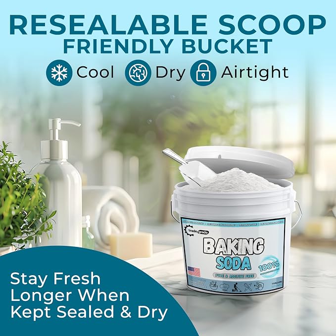 TradeGrade Pure Baking Soda Powder – 1 Gallon Bucket, Sodium Bicarbonate Powder - Image 5